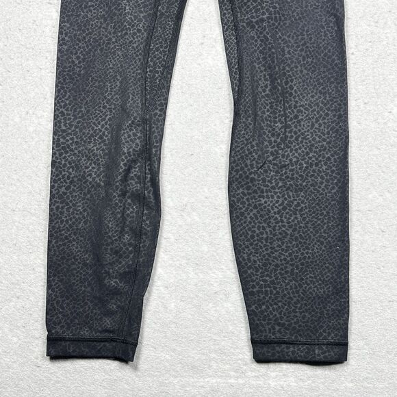 Lululemon Leggings Womens Size 4 Black Stretch Athleisure Leopard  Print - Picture 3 of 11